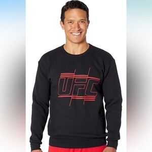 UFC Black Crewneck Sweater Sporty Graphic Design
